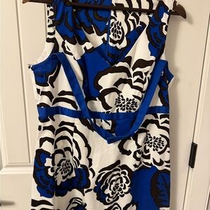 Floral Blue and Black Women's Dress